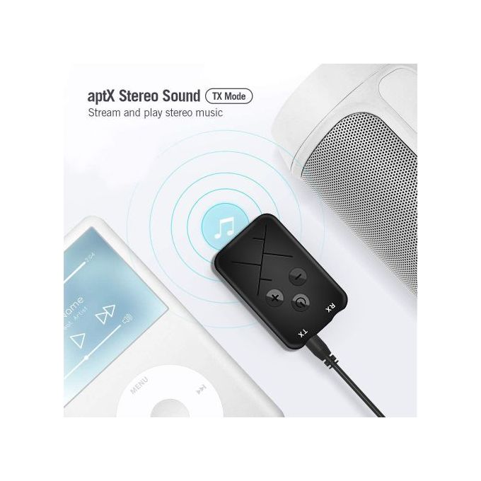 Accessoires audio August Recepteur Bluetooth Audio aptX LL pour Chaine HiFi  et Enceinte – MR230 – Adaptateur Sans Fil, Jack, RCA, Auxiliaire, Streaming  - Noir