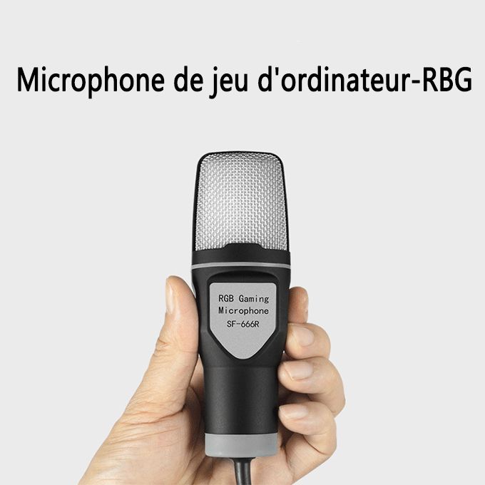 Generic Microphone à condensateur USB RVB, micro pour podcast