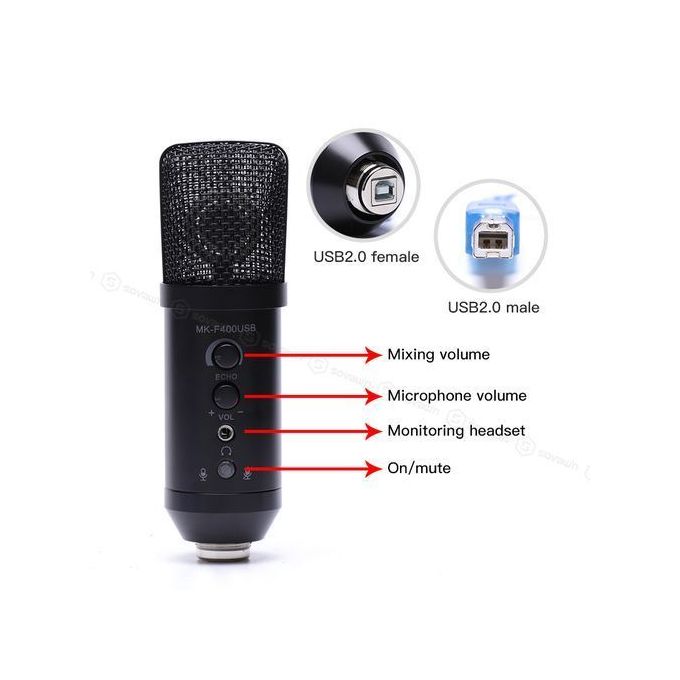 10€83 sur ARCHEER Micro PC à Condensateur Microphone PC Podcasting 3,5 Jack  et USB pour Ordinateur Portable PC Skype Enregistrement - Accessoire  caméscope - Achat & prix