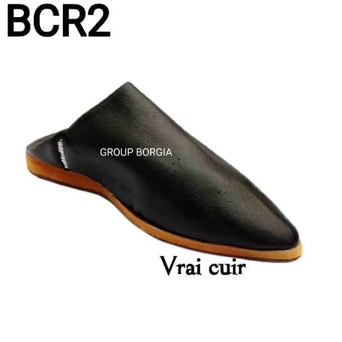 Babouche homme cuir 2025 noir