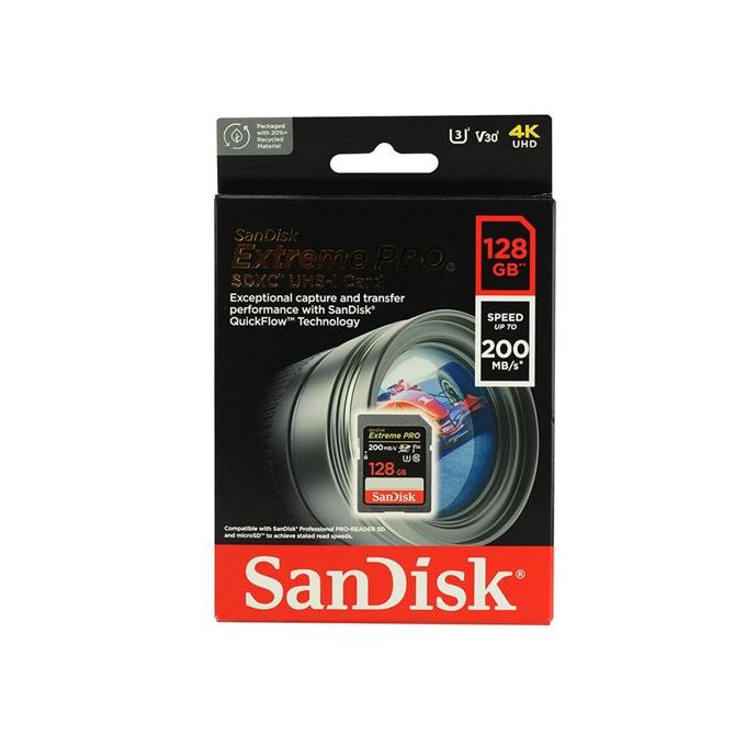 Carte mémoire SanDisk Extreme PRO 128Go, 200MB/s