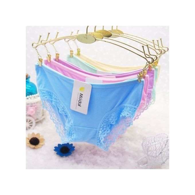 Fashion Lot De 6 Slips Culottes Modal Couleur Bonbon En Coton Pour