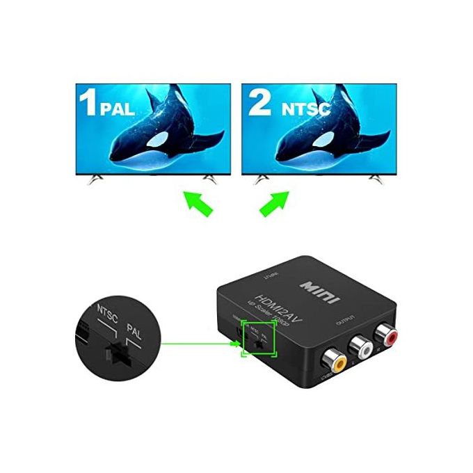 Generic Adaptateur AV 2 HDMI RCA Vers Hdmi - Prix pas cher