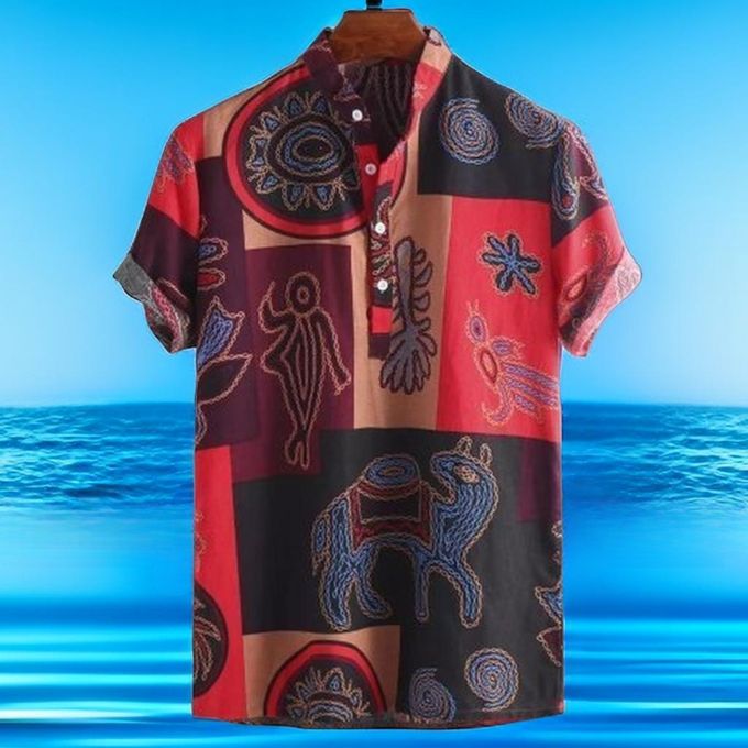 Fashion Chemise De Plage Motif Pagne - Multicolore - Prix pas cher ...