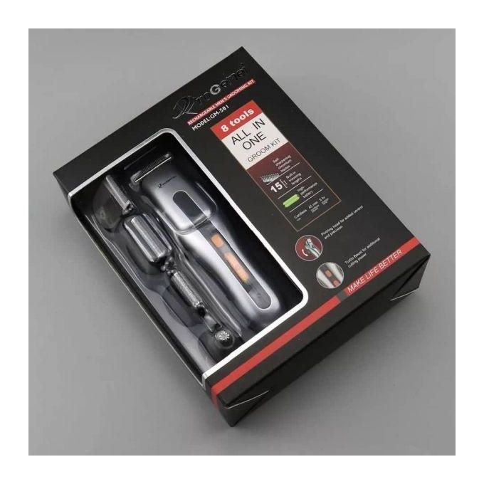 product_image_name-Gemei-Tondeuse/Rasoir De Luxe Rechargeable 5 En 1 - Gris-1