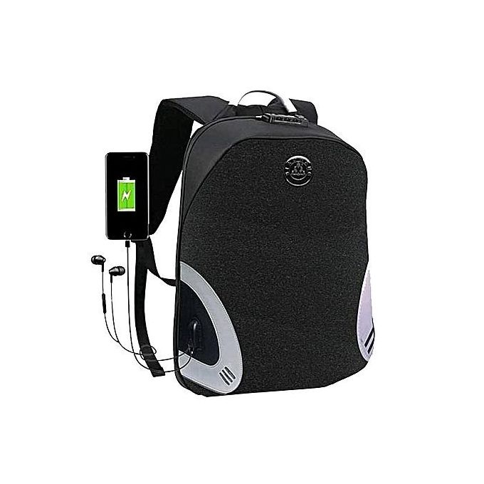 Biaowang Sac A Dos Pour Ordinateur Portable Avec Usb Etanche Antivol Noir Prix Pas Cher Jumia Ci