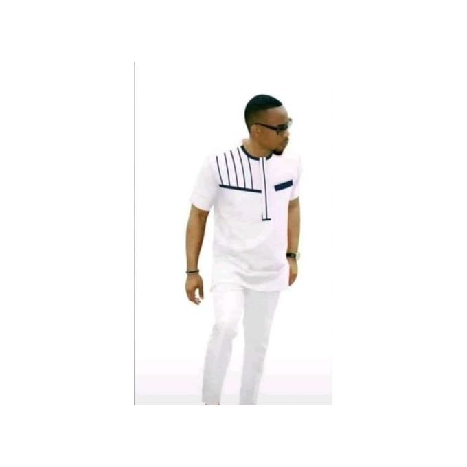 Fashion Ensemble Tunique Homme Manche Courte De Couleur Blanche Prix pas cher Jumia CI