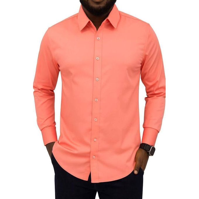 Chemise De Pêche Simms Homme – Taille L – Manches Longues – Couleur Saumon – 100% Coton