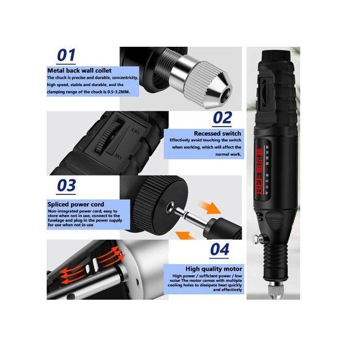 Mini perceuse sans fil USB, kit d'outils à distance, travail de calcul, gravure, stylo de polissage, bricolage pour bijoux, métal, verre, outils Dremel sans fil  1420