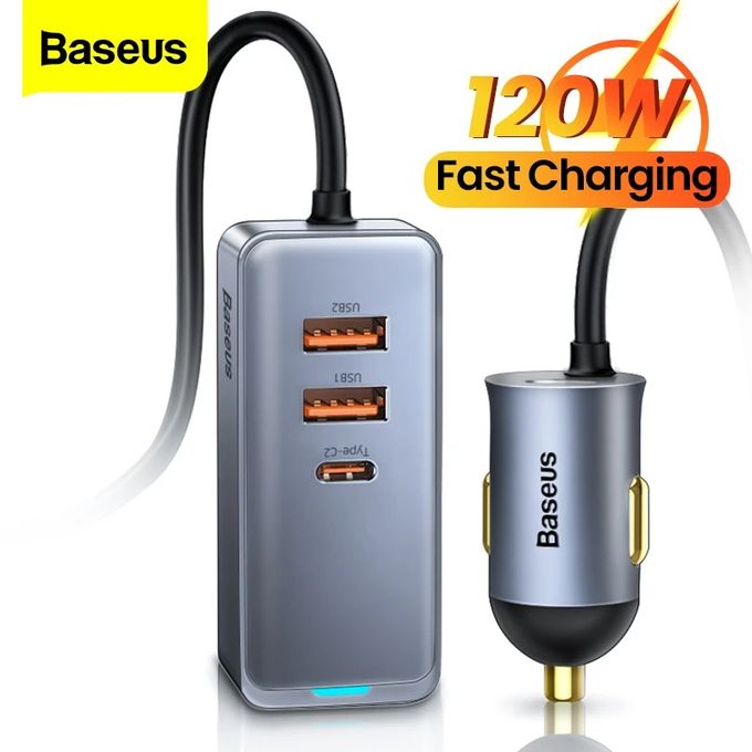 Achetez Baseus Partagez Ensemble PPS 120W Cordon de Charge Rapide Multi-port  3 USB + Type-C Adaptateur de Chargeur de Voiture Avec Câble de 1,5 m de  Chine