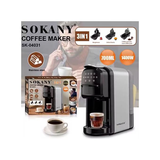Machine à café 3-en-1 Sokany SK-04031 1450W 700ml Compact