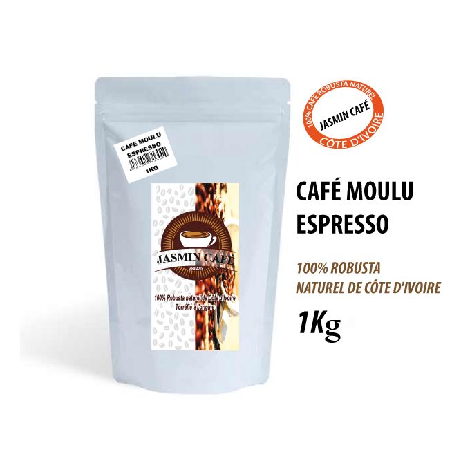 Jasmin café Moulu Expresso N6 100% Robusta 1kg - Prix pas cher