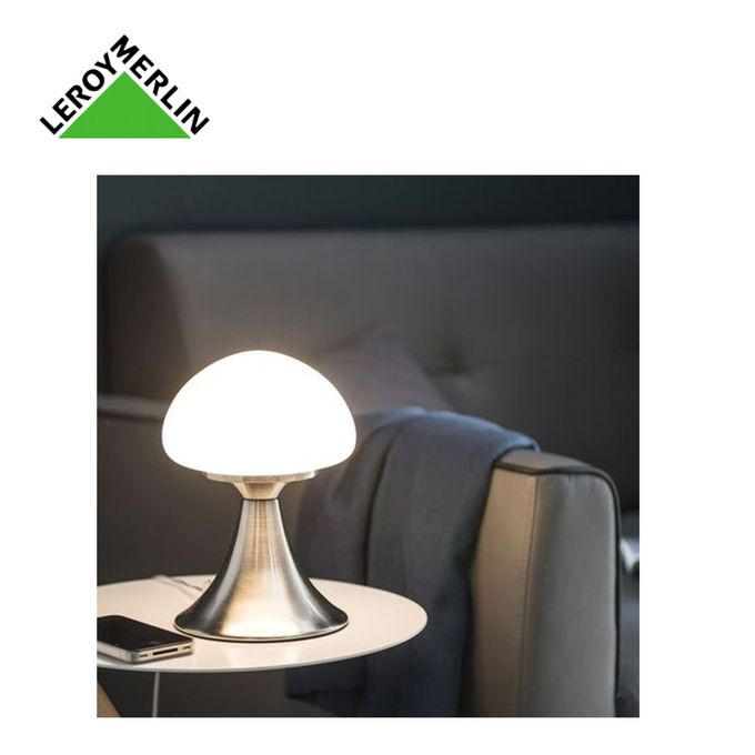 Leroy Merlin Lampe A Poser Tactile Ampoule Led 4w Incluse Haut 22cm Pied Metal Verre Blanc Kinoko Garantie 5 Ans Led Prix Pas Cher Jumia Ci