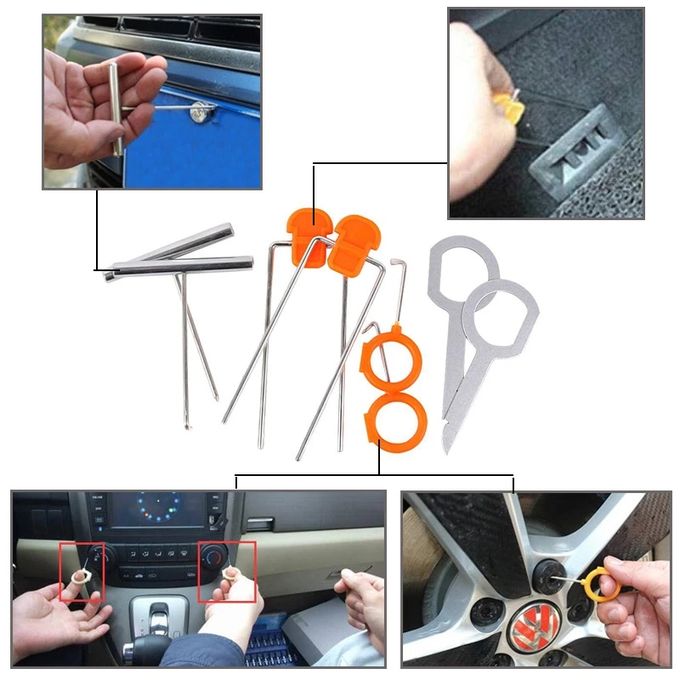 Generic 3pcs Outils de réparation de panneau de porte de voiture avec sac  de rangement à prix pas cher