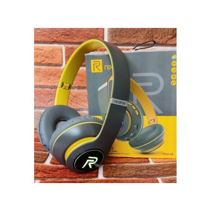 Generic CASQUE Audio Connecté RMA66 - Jaune/Noir - Prix pas cher