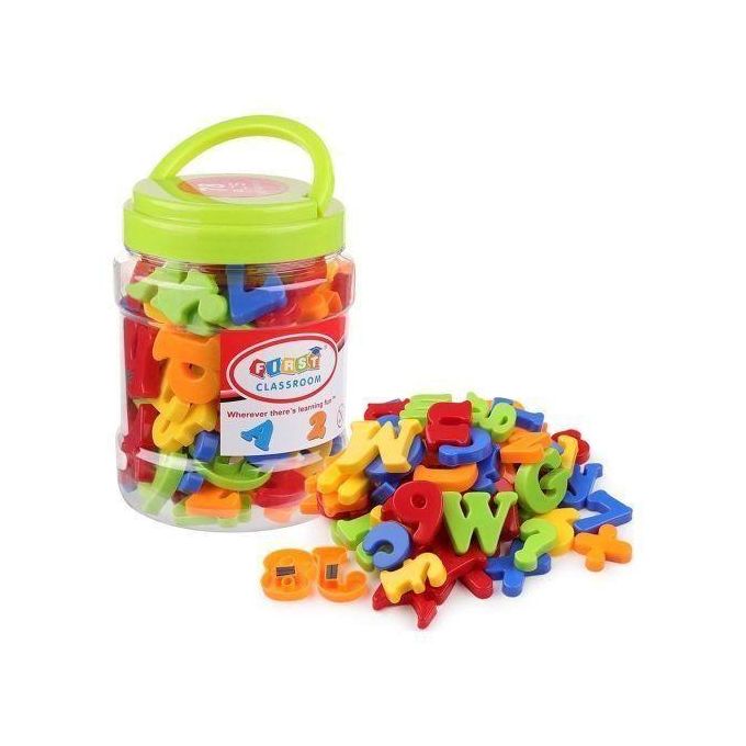 Lot De 80 Lettres Et Chiffres Magnétiques – Alphabet Majuscule/minuscule, Chiffres 0-9, Multicolore – éducatif Réfrigérateur