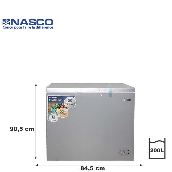Nasco Congelateur Horizontal Knas 300 1 Porte 200 Litres Gris
