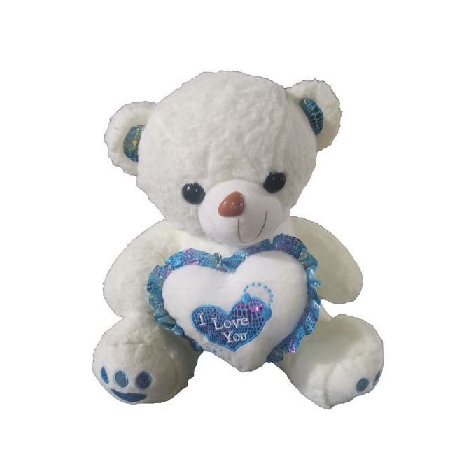 Nounours - Peluche / Cadeau Saint Valentin - (Longueur 35 Cm - Largeur 20  Cm) - Gixcor