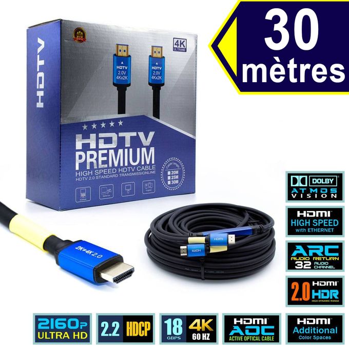 Câbles HDMI 30 Mètres Résolution 4K