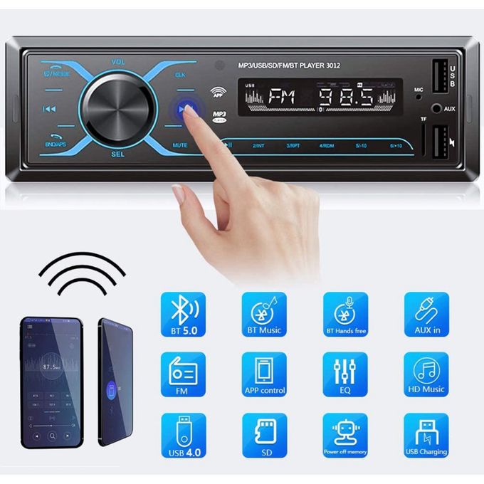 Generic Lecteur MP3 Bluetooth Pour Voiture 12 V Radio FM Récepteur Audio Pour  Voiture Bluetooth - Noir - Prix pas cher