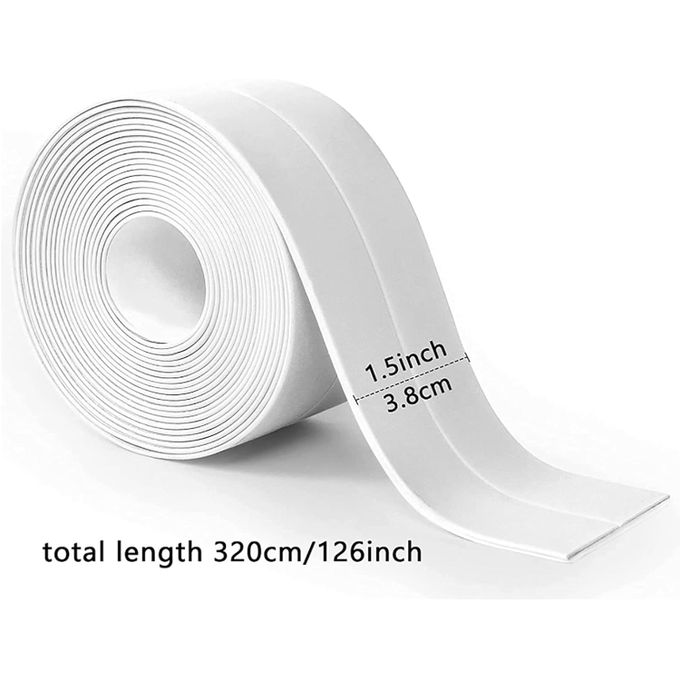 Generic 3.2m * 3.8cm PVC Baignoire Joint Toilette Ruban D'étanchéité  étanche Mur Ruban D'étanchéité Salle De Bain Outil De Remplissage - Prix  pas cher