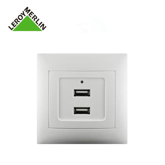 Leroy Merlin Prise Double USB à Encastrer - Va Et Vient - Blanc - 82x82mm -  LIKA - Garantie 2 Ans - Prix pas cher