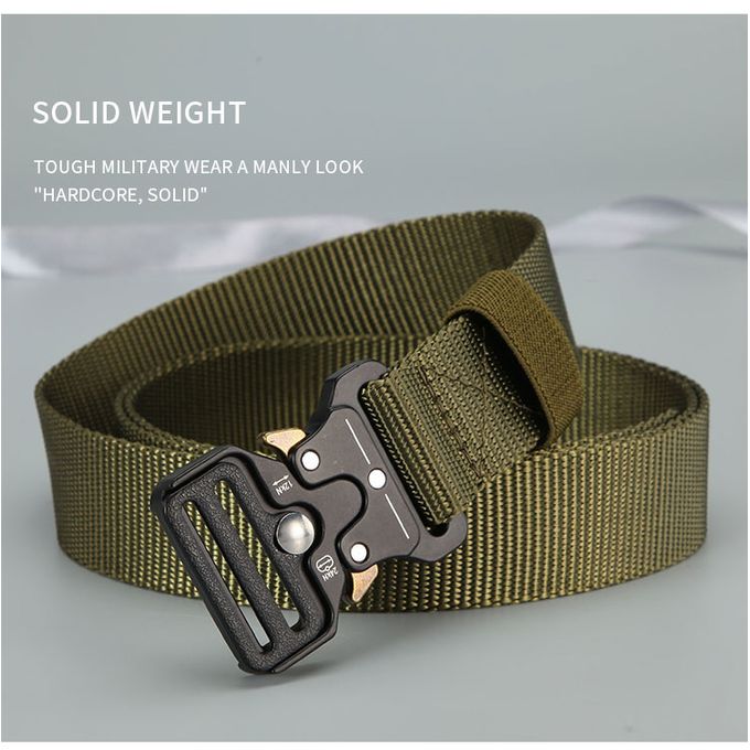 Fashion Ceinture Tactique En Nylon Pour Hommes Boucle En Métal Solide -  Gris - Prix pas cher