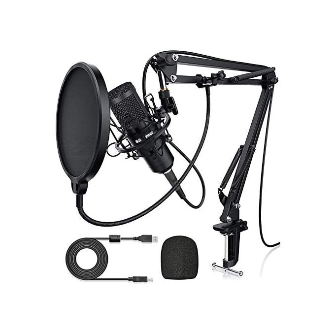 SOOMFON Microphone à Condensateur avec Carte Son PC Karaoké Micro Table de  Mixage Kit avec Support réglable, Support Antichoc, Réduction du Bruit,  pour Le Podcasting, Enregistrement et Jeux Vidéo : : Instruments
