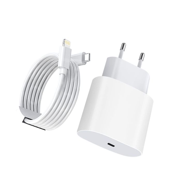 Treqa Chargeur rapide compatible avec iPhone 12/13 - 20W USB-C +