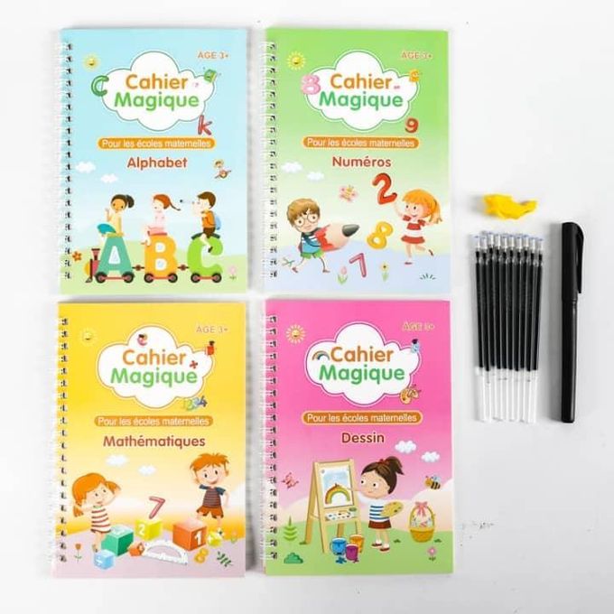 Getyjoe Lot de 5 Cahiers d'Écriture Magique Cahier Calligraphie Enfant