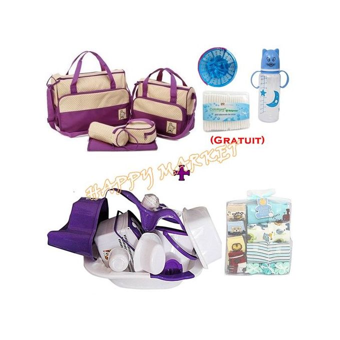 product_image_name-Generic-Baignoire 11 Pièces   Sac à Langer   Grenouillère - Violet-1