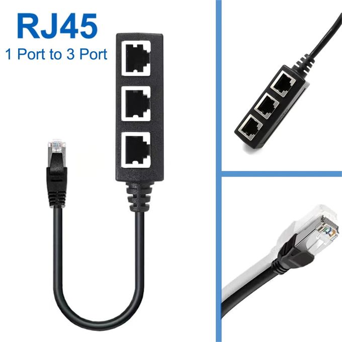 Acheter Répartiteur de prise RJ45, câble Ethernet, adaptateur réseau LAN, 1  mâle à 3 ports femelles, pour accessoires informatiques ménagers