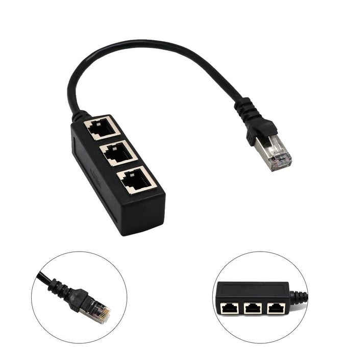 Adaptateur répartiteur RJ45 1 à 4 ports Transmission fluide Excellente  connexion Adaptateur de cble réseau