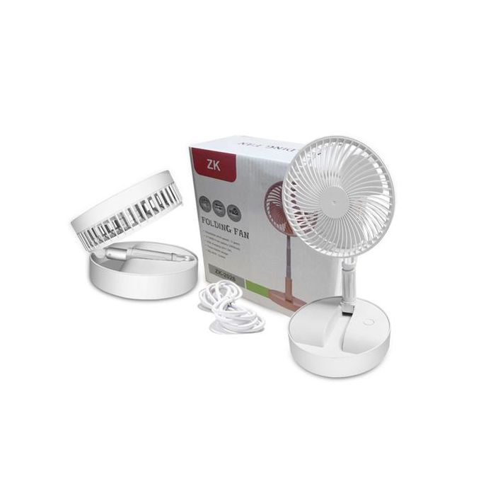 Mini ventilateur portable MKL Innovations® - Hauteur réglable W Batterie  intégrée 7200 mAh Rechargeable par USB et pliable Télescopique Couleur  blanche 