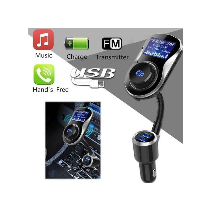 Qumox Transmetteur FM Bluetooth, Kit Main Libre Voiture Émetteur