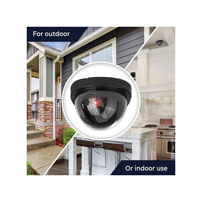 Generic Dôme Simulation Cambrioleur Alarme Caméra Intérieure Fausse Webcam Surveillance  Extérieure Caméra à La Maison LED Lumière émuler CCTV Pour Avertissement -  Prix pas cher