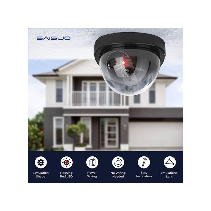 Generic Dôme Simulation Cambrioleur Alarme Caméra Intérieure Fausse Webcam Surveillance  Extérieure Caméra à La Maison LED Lumière émuler CCTV Pour Avertissement -  Prix pas cher