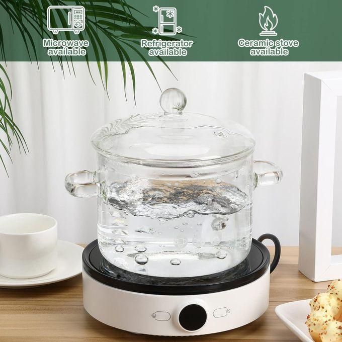 Faitout En Fonte émaillée Vintage Jucoan - 2.8 Litres, Motif Floral Vert - Pour Toutes Plaques (induction, Gaz, électrique) - Cadeau Cuisine