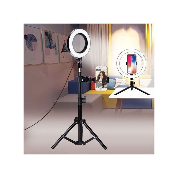 Generic Trépied Ring Light Anneaux Lumineux 26 Cm De Diamètre - Pour  Smartphone Photo Caméra - Noir - Prix pas cher