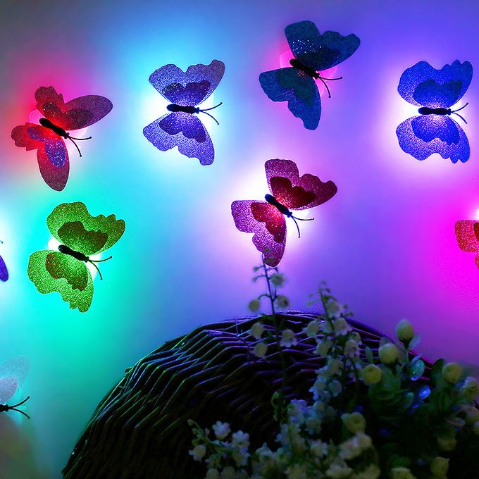 Autocollants muraux 3D à aimant en forme de papillon,multicolore