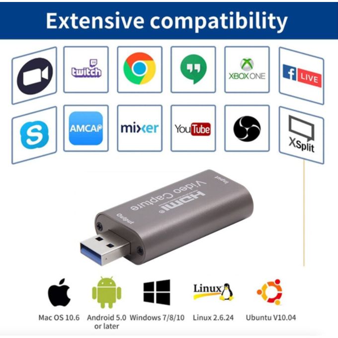 Generic Carte De Capture Vidéo Mini HD 1080P HDMI USB 3.0 - Prix pas cher