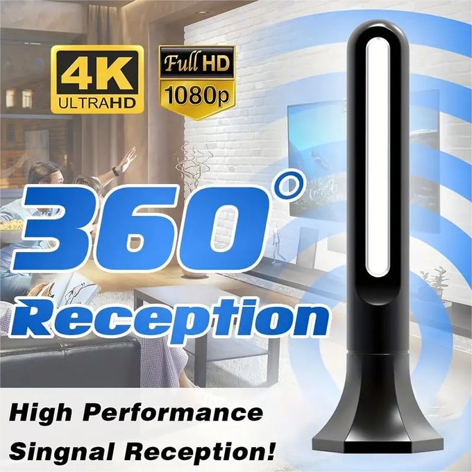 Antenne TV Numérique De Plus De 350 Miles De Portée, Prise En Charge De  L'antenne HDTV Intérieure 4K 1080P, Amplificateur De Signal Smart TV,  Compatib