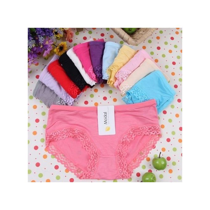 Fashion Lot De 6 Slips Culottes Modal Couleur Bonbon En Coton Pour