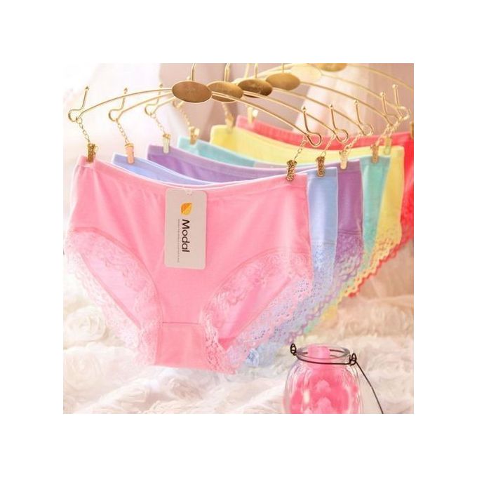 Fashion Lot De 6 Slips Culottes Modal Couleur Bonbon En Coton Pour