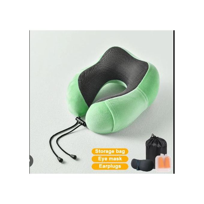 FHSGGP Coussin De Voyage Pour Enfant Et Adulte –超 Doux Et Réglable Pour Voiture, Avion – Vert
