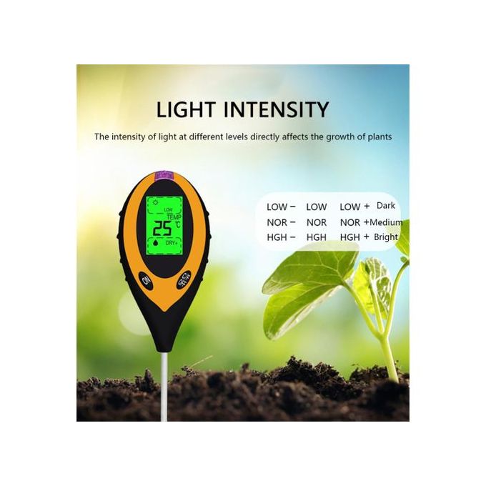 Testeur De Sol 4 En 1 Ph-Mètre, Testeur De Thermomètre De Plante Numérique  Avec Éclairement-Température-Ph Du Sol-Humidité Du[u160] - Cdiscount Maison