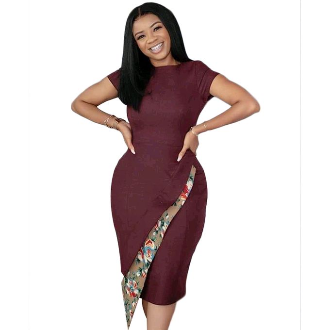 robe droite bordeaux