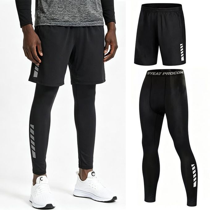 Ensemble De Course Airtracks : Short Pro Air + T-shirt Manches Courtes - Respirant, Séchage Rapide, Réflecteurs
