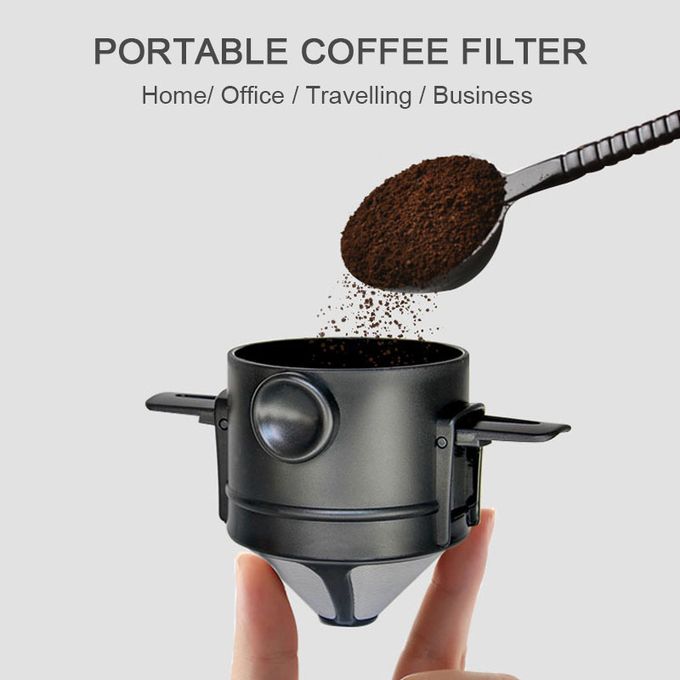 Cuque filtre à café portable Filtre à café 40 pièces avec support en acier  inoxydable tasse de papier filtre jetable portable - Cdiscount  Electroménager