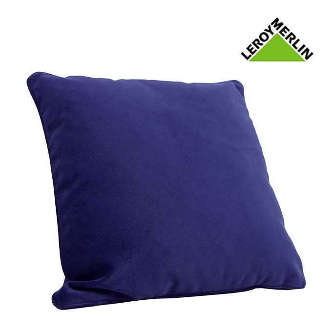 Leroy Merlin Coussin Carré CAMBRIDGE Uni Bleu Déhoussable Dim